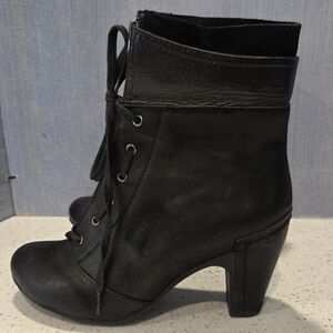 Miz Mooz Black Leather Reese Ankle Boots
